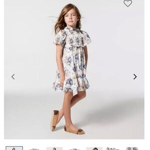 Janie and Jack girls dress, size 3t, blue, white and brown floral